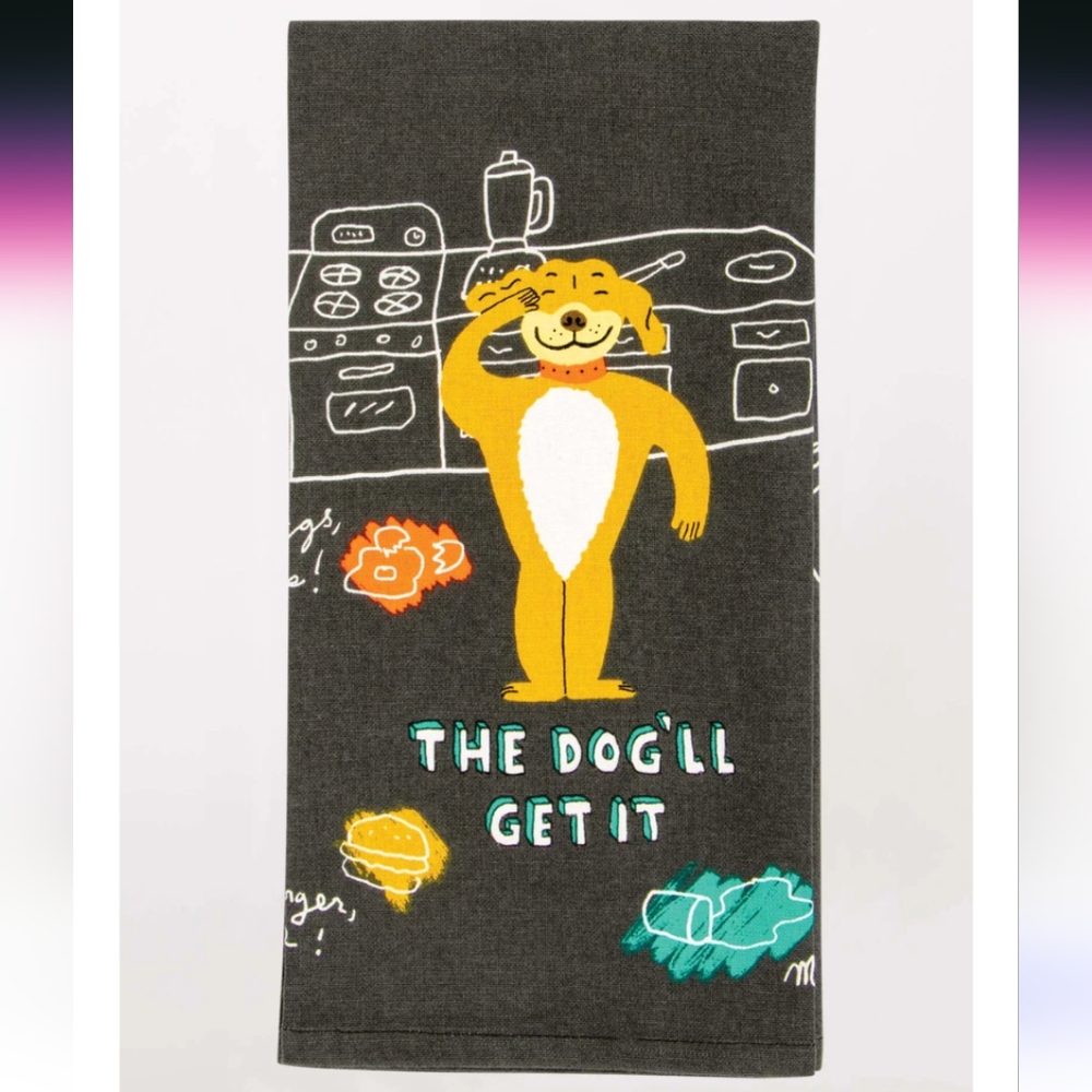 Dog Kitchen Towel - Black and Yellow